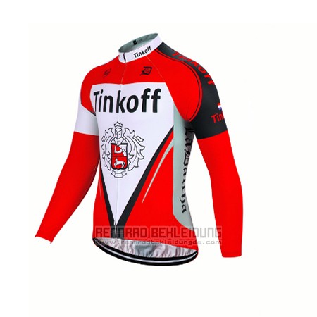 2017 Fahrradbekleidung Tinkoff Rot Trikot Langarm und Tragerhose